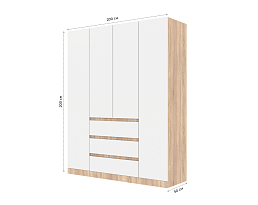 Изображение товара Распашной шкаф Мальм 315 oak white ИКЕА (IKEA) на сайте adeta.ru